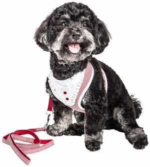 Pet Life ® Luxe 'Spawling' 2-In-1 Mesh Reversed Adjustable Dog Harness-Leash W/ Fashion Bowtie - Pet Totality