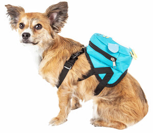 Pet Life ® 'Waggler Hobbler' Large-Pocketed Compartmental Animated Dog Harness Backpack - Pet Totality
