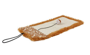 Pet Life 'Scrape-Away' Eco-Natural Sisal And Jute Hanging Carpet Cat Scratcher With Toy - Pet Totality