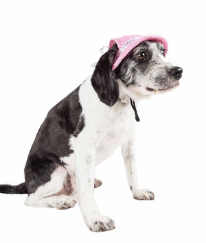 Pet Life  'Sea Spot Sun' Uv Protectant Adjustable Fashion Mesh Brimmed Dog Hat Cap - Pet Totality