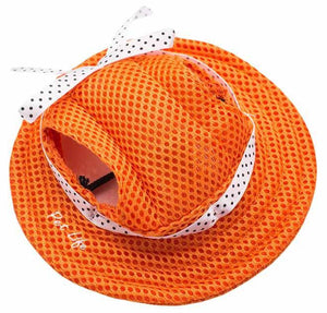 Pet Life  'Sea Spot Sun' Uv Protectant Adjustable Fashion Mesh Brimmed Dog Hat Cap - Pet Totality