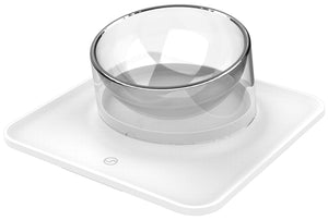 Pet Life  'Surface' Anti-Skid and Anti-Spill Curved and Clear Removable Pet Bowl - Pet Totality