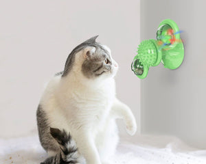 Pet Life  'Windmill' Rotating Suction Cup Spinning Cat Toy - Pet Totality