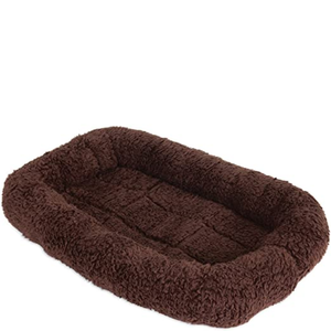 Petmate Plush Bolster Kennel Mat Brown Medium - Pet Totality