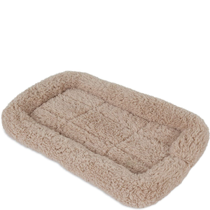 Petmate Plush Bolster Kennel Mat Tan Large - Pet Totality