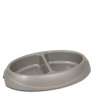 Petmate Ultra Lightweight Double Diner With Microban Assorted 1Cup/Side - Pet Totality