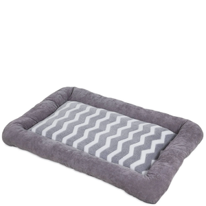 Petmate Zig Zag Low Bumper Kennel Mat Gray Large - Pet Totality