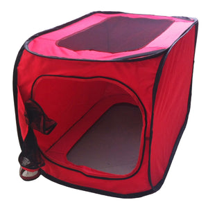 Rectangular Elongated Mesh Canvas Collapsible Outdoor Tent w/ bottle holder - Pet Totality
