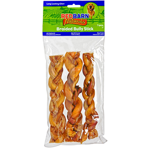 Redbarn Braided Bully Stick 7In/3Pk - Pet Totality