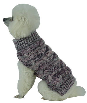 Royal Bark Heavy Cable Knitted Designer Fashion Dog Sweater - Pet Totality