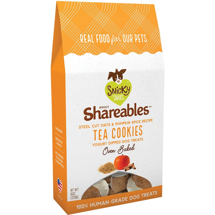 Snicky Snaks Dog Shareables Oats & Pumpkin Tea Cookies 6 Oz.