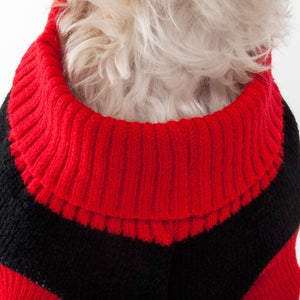 Snow Flake Cable-Knit Ribbed Fashion Turtle Neck Dog Sweater - Pet Totality