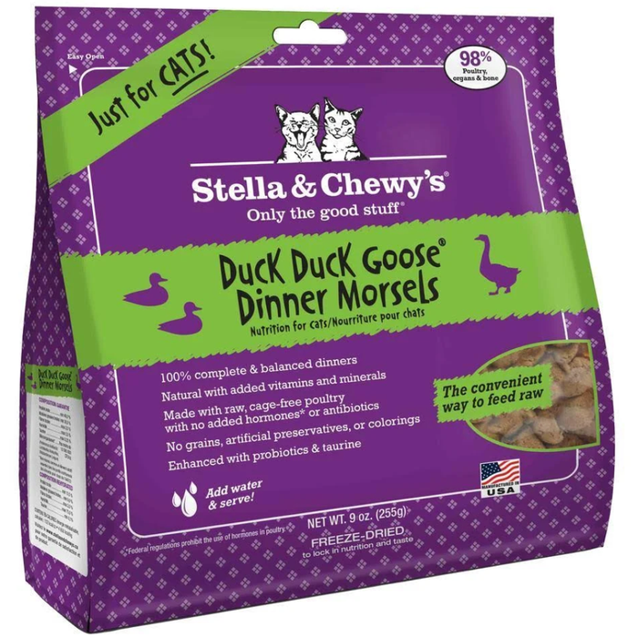 Stella & Chewys Cat Freeze Dried Duck Duck Goose Dinner 9 Oz.