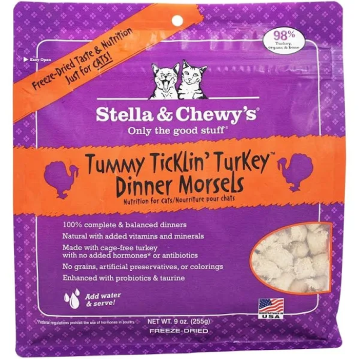 Stella & Chewys Cat Freeze Dried Tummy Ticklin' Turkey Dinner  9 Oz.