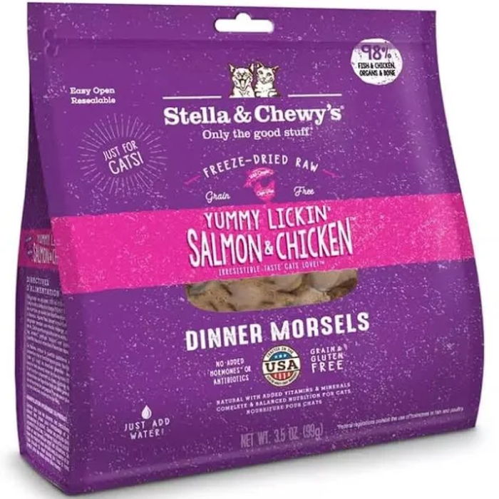 Stella & Chewys Cat Freeze Dried Yummy Lickin' Salmon & Chicken Dinner 3.5 Oz.