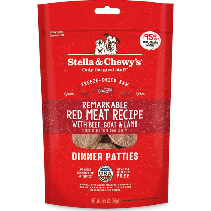 Stella & Chewys Dog Freeze Dried Dinner Red Meat 5.5 Oz.
