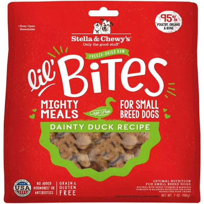 Stella & Chewys Dog Freeze-Dried Lil Bites Dainty Duck 7Oz