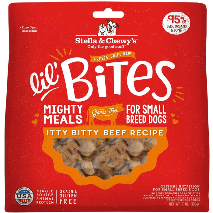 Stella & Chewys Dog Freeze-Dried Lil Bites Itty Bitty Beef 7Oz