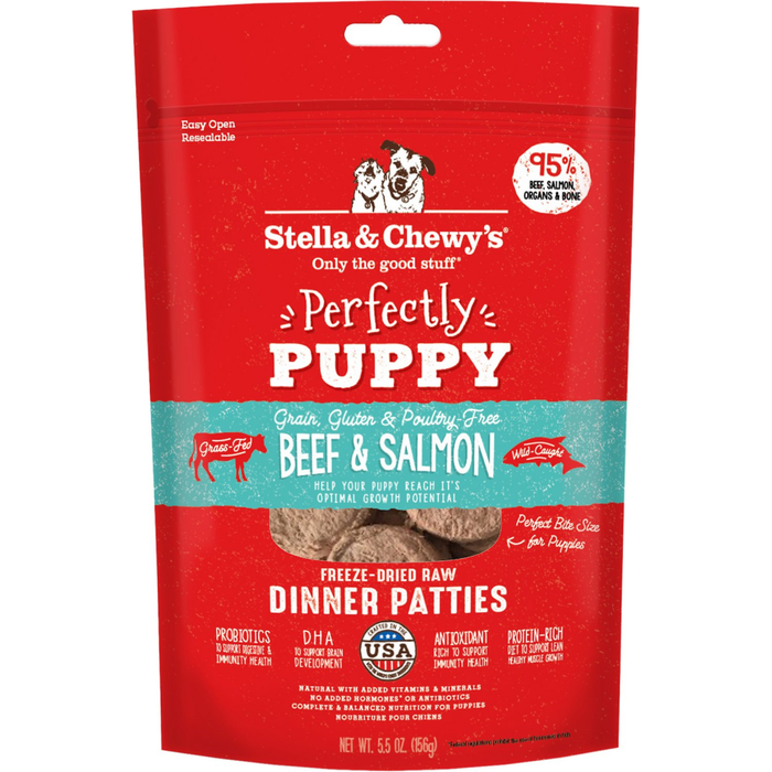 Stella & Chewys Dog Freeze Dried Puppy Beef Salmon 5.5 Oz.