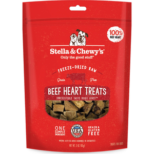 Stella & Chewys Dog Freeze-Dried Treat Beef Heart 3Oz - Pet Totality