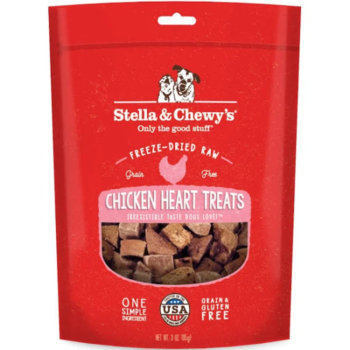 Stella & Chewys Dog Freeze-Dried Treat Chicken Hearts 3Oz