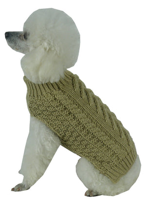 Swivel-Swirl Heavy Cable Knitted Fashion Designer Dog Sweater - Pet Totality