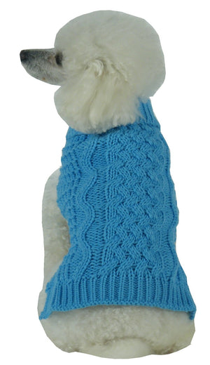 Swivel-Swirl Heavy Cable Knitted Fashion Designer Dog Sweater - Pet Totality