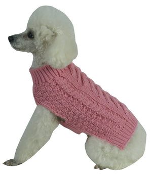 Swivel-Swirl Heavy Cable Knitted Fashion Designer Dog Sweater - Pet Totality