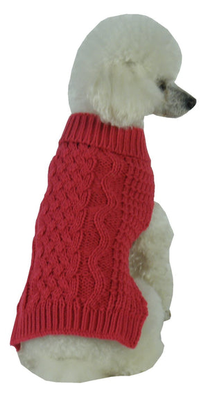 Swivel-Swirl Heavy Cable Knitted Fashion Designer Dog Sweater - Pet Totality