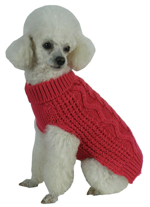 Swivel-Swirl Heavy Cable Knitted Fashion Designer Dog Sweater - Pet Totality