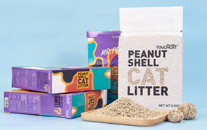 Touchcat  High-Clumping Eco-Friendly Peanut Shell Kitty Cat Litter - Pet Totality