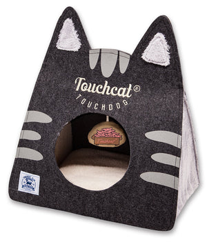 Touchcat 'Kitty Ears' Travel On-The-Go Collapsible Folding Cat Pet Bed House With Toy - Pet Totality