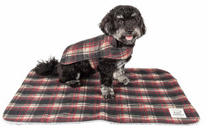 Touchdog  2-In-1 Tartan Plaided Dog Jacket With Matching Reversible Dog Mat - Pet Totality