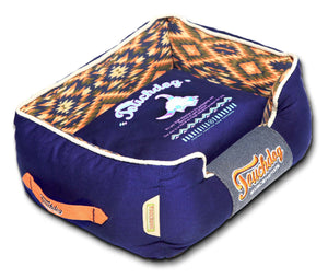 Touchdog 70's Vintage-Tribal Throwback Diamond Patterned Ultra-Plush Rectangular-Boxed Dog Bed - Pet Totality