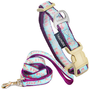 Touchdog 'Avery Patterned' Tough Stitched Embroidered Collar and Leash - Pet Totality