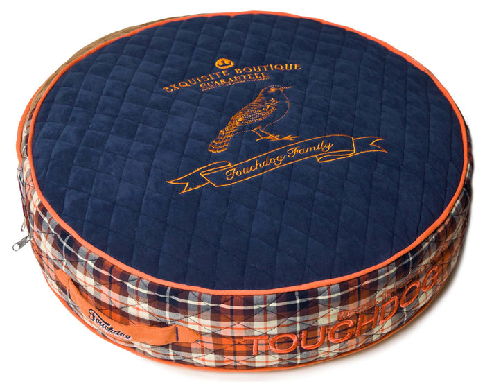 Touchdog Bark-Royale Posh Rounded and Raised Designer Fleece Plaid Dog Bed