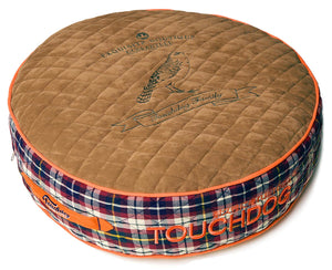 Touchdog Bark-Royale Posh Rounded and Raised Designer Fleece Plaid Dog Bed - Pet Totality