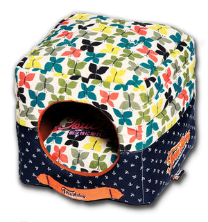 Touchdog Butterfly Convertible and Reversible Squared 2-in-1 Collapsible Dog House Bed - Pet Totality