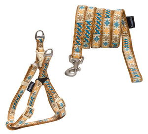 Touchdog 'Caliber' Designer Embroidered Fashion Pet Dog Leash And Harness Combination - Pet Totality