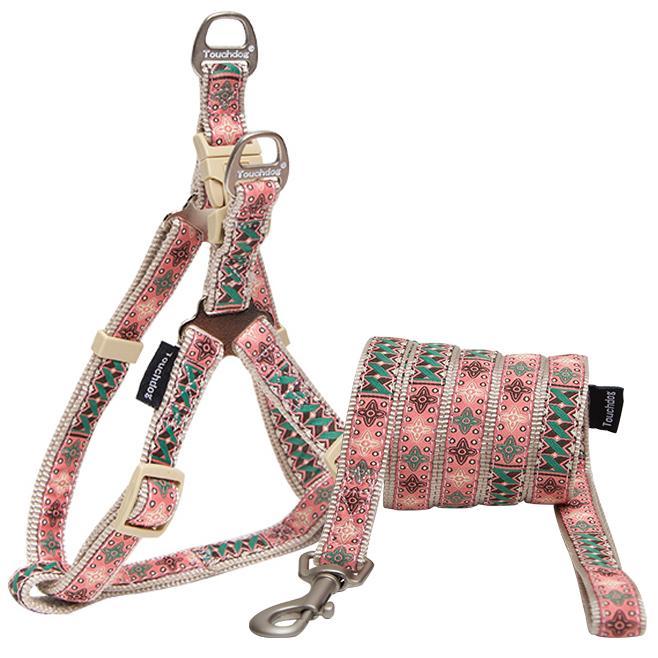 Touchdog 'Carpentry Patterned' Tough Stitched Dog Harness and Leash