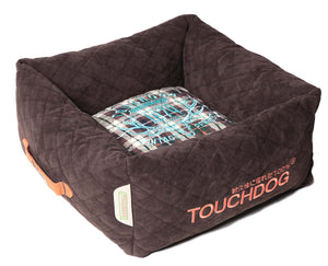 Touchdog Exquisite-Wuff Posh Rectangular Diamond Stitched Fleece Plaid Dog Bed - Pet Totality