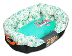 Touchdog Floral-Galore Ultra-Plush Rectangular Rounded Designer Dog Bed - Pet Totality