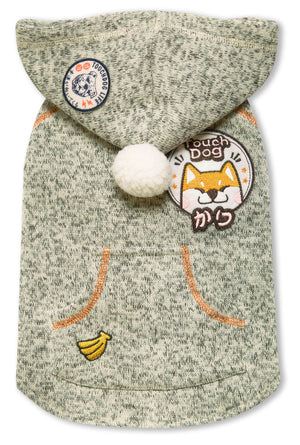 Touchdog Hippie Embellished Designer Sleeveless Pompom Pet Dog Hooded Sweater - Pet Totality