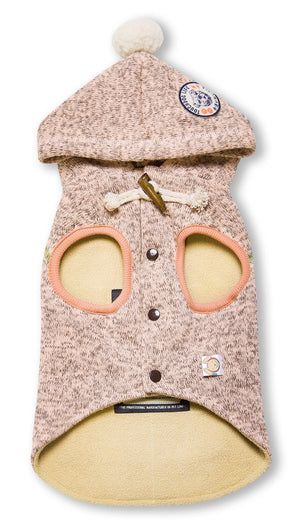 Touchdog Hippie Embellished Designer Sleeveless Pompom Pet Dog Hooded Sweater - Pet Totality