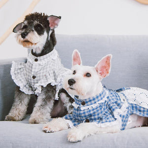 Touchdog 'I love Poochi' Classical Fashion Plaid Dog Dress - Pet Totality