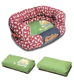 Touchdog Lazy-Bones Rabbit-Spotted Premium Easy Wash Couch Dog Bed - Pet Totality