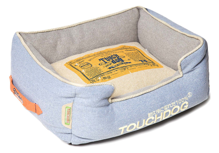Touchdog Original Denim Classical Rectangular and Reversible Dog Bed