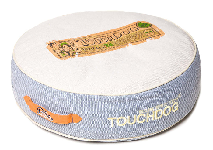 Touchdog Original Surround-View Classical Denim-Toned Plush Raised Dog Bed