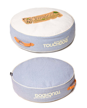 Touchdog Original Surround-View Classical Denim-Toned Plush Raised Dog Bed - Pet Totality