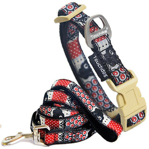 Touchdog 'Owl-Eyed' Tough Stitched Embroidered Collar and Leash - Pet Totality
